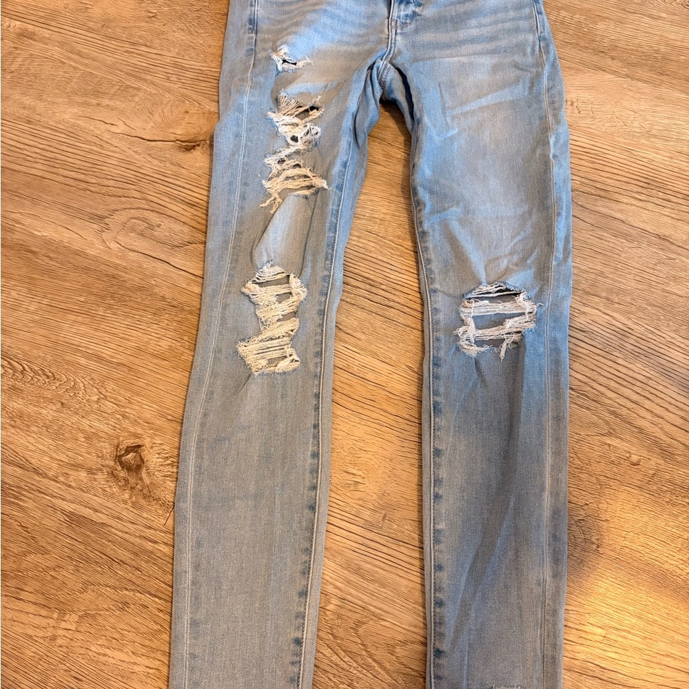 American Eagle Outfitters Ripped Light Blue Skinny Jeans